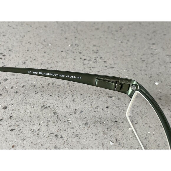 SMART CLIP Eyeglasses Frames ONLY 300 47-19-140 Burgundy/Lime Half Rim red main image 4
